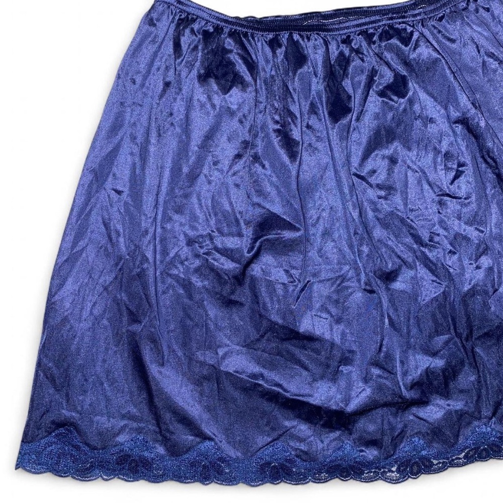 Vintage Midnight Blue Mini Slip Skirt - Picture 2 of 7